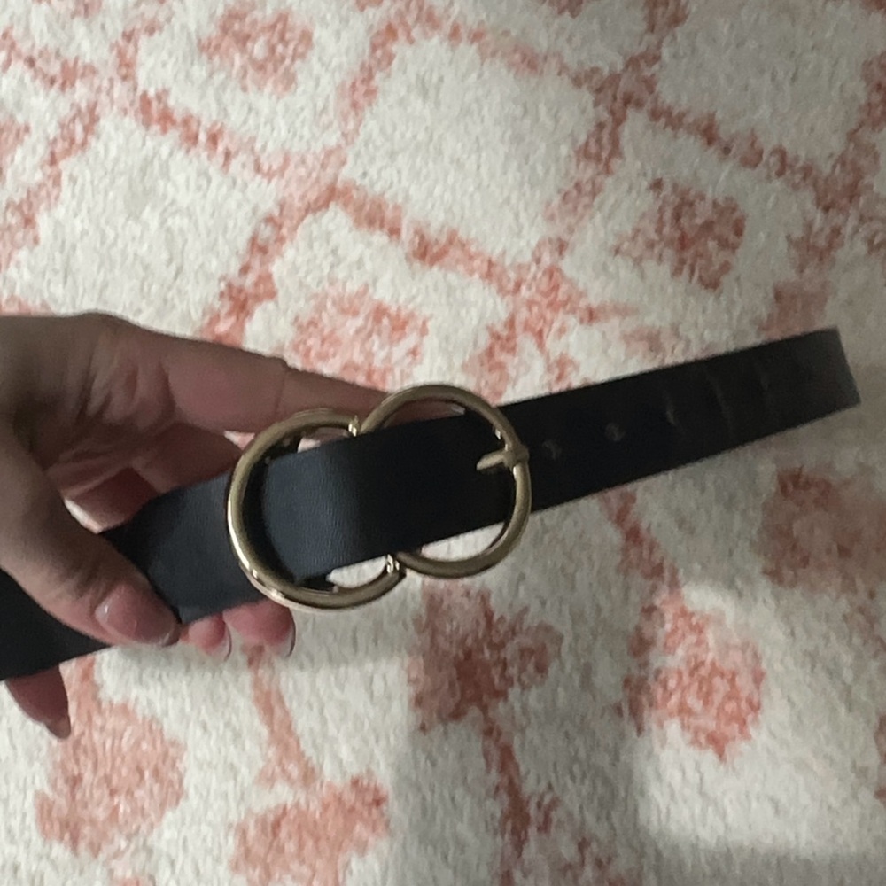 Black Belt with Looped Circle Clasp